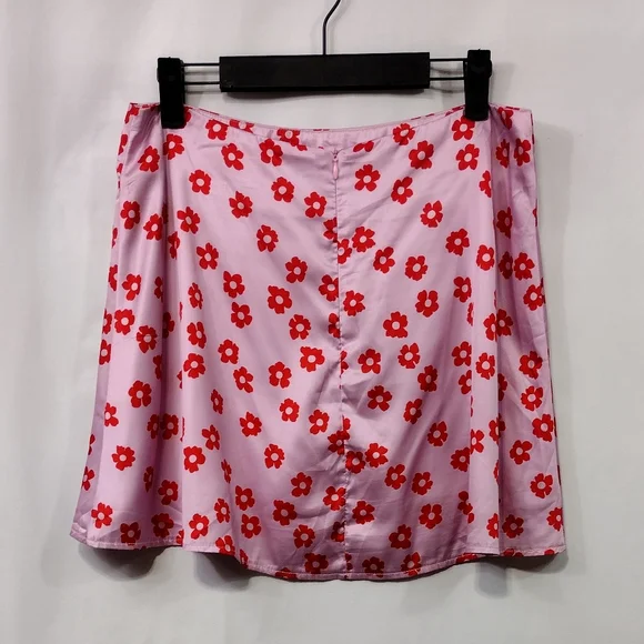 Princess Polly Polly Olton Floral Mini Skirt Women's 10 Pink Red Barbiecore 90s - Picture 8 of 12